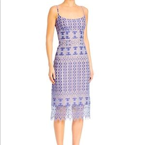 BCBGMAXAZRIA Alese Geometric Lace Sheath Dress